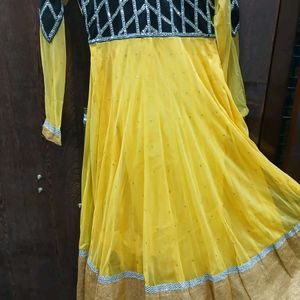 Black And Yellow Frock  Welvet