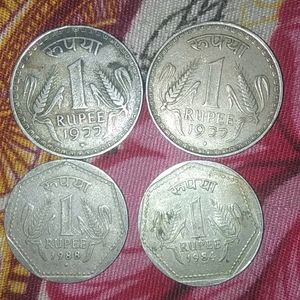 Old Big Size 1rs 4 Piece, 10 Paise 30 Piece