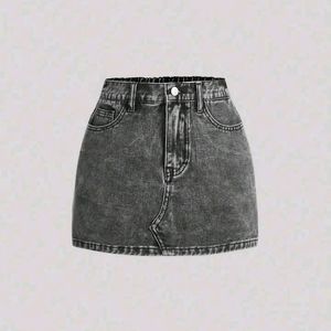 New Without Tag CharcoalGrey Mini Denim Skirt