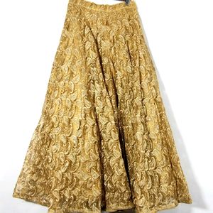 Cream Embroidery Ethnic Skirt (Women)