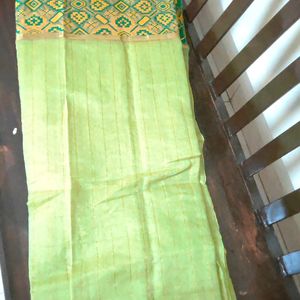 Green Colour Saree With Border