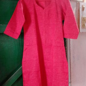 Red Cotton Kurti