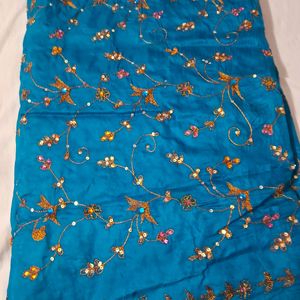 All Over Work Blue Saree