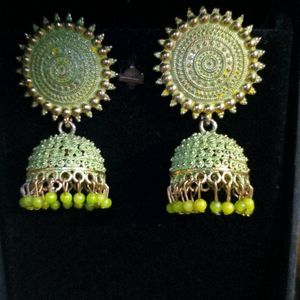 Green Colour Jhumkas