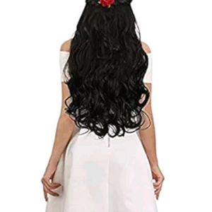 Long Artificial Hair Black With Curls