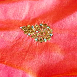 Orange Shiny Designer Saree