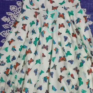 long frock with butterfly prints