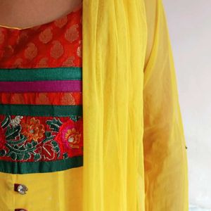 Beautiful Yellow Anarkali Suit