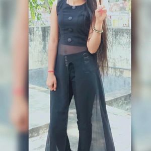 BLACK FRONT SLIT KURTI