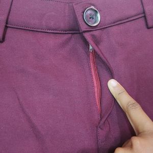 Burgundy Formal Pants For Women