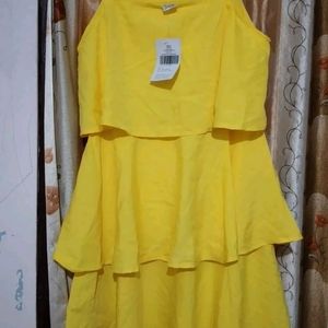 Yellow Tiered Party Dress