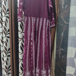 Here&Now Purple Chikankari Kurta