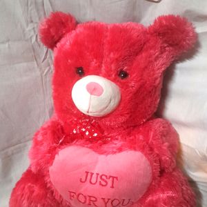 Big Pink Teddy Bear With Heart Couple Kid Gift 🧸