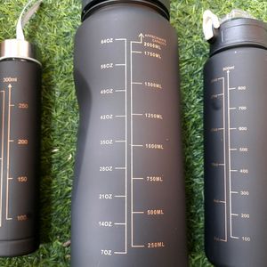 Motivational Water Bottle Golden Embossed Set Of 3