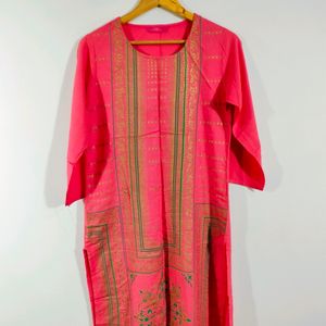 Peach Printed Kurta (Women's)