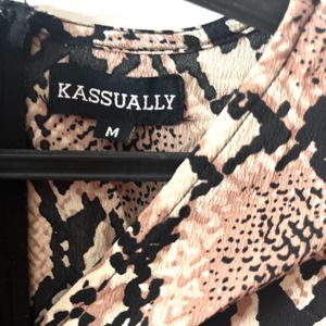 Kassually Animal Printed Black Jumpsuit