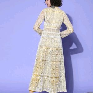 Full Embroidered Front Slit Kurta