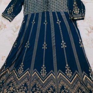 Flared Fit Kurta Blue Teal