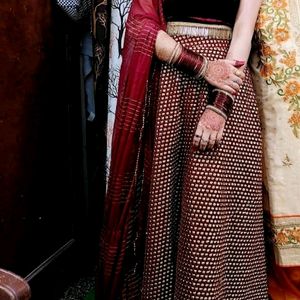 Velvet Lehnga With Dupatta & Blouse