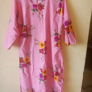 New Floral Printed Crepe Kurti