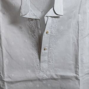 Authentic Lucknowi Gents Kurta In White Colour