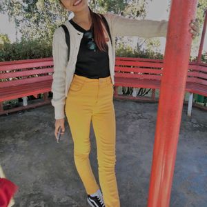 Zara High waist yellow jeans