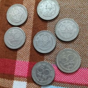 Vintage Coins/ 50 Paise/ 1961- 1963Years