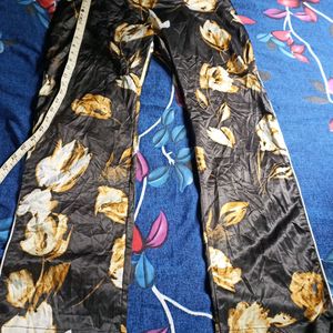 Black Floral Pants