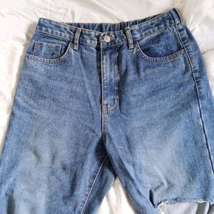 Knee Cut Denim Jeans For Women