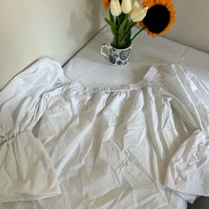 Zara White Off Shoulder Top