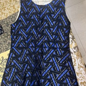 Mini A-line Party Wear Dress In Navy Blue