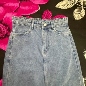 Light Blue Denim Skirt