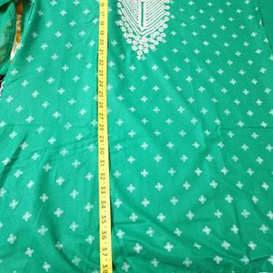 Cotton Blend Unstitched Neck Embroidered Material