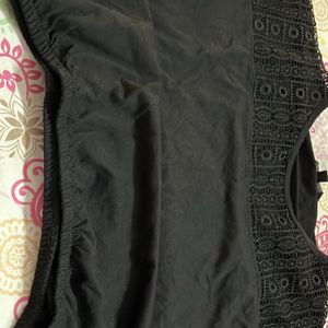 Black Top With Elastic At Bottom