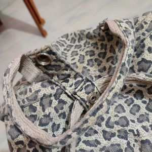 Backpack In Leopard Print (Thrifted)