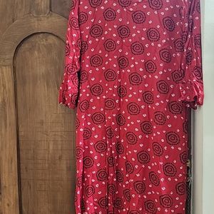 A Line Red Kurthi