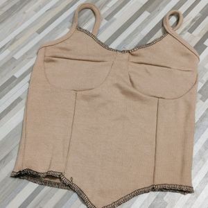 Beige Corset Shaped Top