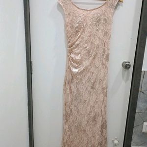 Elegant Aesthetic Pinterest Peach Shimmery Dress