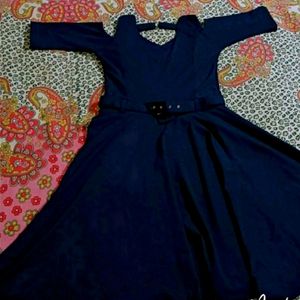 Navy Blue One Piece Midi Length