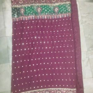 Marron Colour Designer Saree 😊