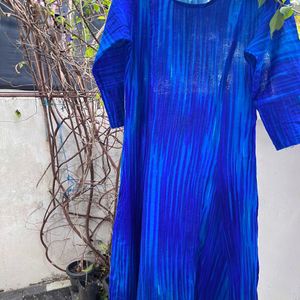 Peacock Blue A Line Kurta