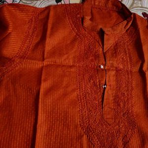 Orange Chicken Kari Kurta