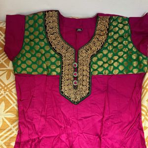 Women Kurta Dark Pink