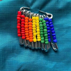 Safety pin Seed Beads Brooch