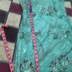 Beautiful Sea Green Sharara Suit For Girls