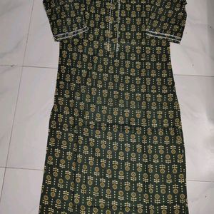 Green Printed Kurta