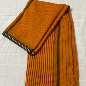 Checked Pure Cotton Saree