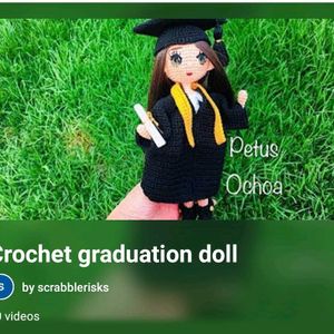 Handmade Crochet Graduation Doll