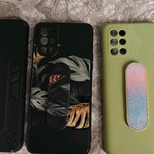 OnePlus 9R 3 Cases Combo Like New With Pop Socket