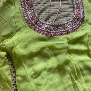 Parrot Green Heavy Kurta